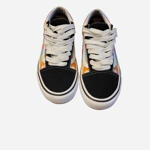 Vans Black & Multicolor Canvas Low-Top Sneakers